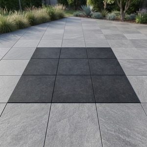Pavé en porcelaine pleine masse Blue Stone Black : 20 mm – Carreaux architecturaux aspect ciment 600x600 mm R11 - Product Image 2