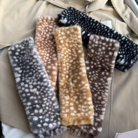 Écharpe Courte Femme en Fausse Fourrure de Vison Imprimé Léopard, Style Croisé, 85 cm, Collection Automne/Hiver, Chauffe-Cou Polyvalent en Peluche, Exclusivité Transfrontalière