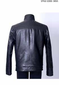 แจ็คเก็ตหนังมอเตอร์ไซค์ผู้ชาย ดีไซน์ล่าสุด คุณภาพสูง แฟชั่นวินเทจ สไตล์ไบค์เกอร์ ผ้าแคนวาสแท้ คอตั้ง แบบสั่งทำพิเศษ - Product Image 4