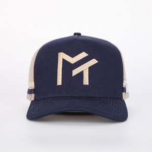 Venta al por mayor de encargo de alta calidad BSCI diseño de fábrica bordado 5 paneles papá sombrero tejido parche clásico para hombre gorra de camionero Gorras de algodón - Product Image 2