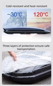 Boîte <span class=keywords><strong>de</strong></span> transport pour voiture noire 500L en ABS, <span class=keywords><strong>fixation</strong></span> <span class=keywords><strong>rapide</strong></span> et silencieuse sur le porte-bagages <span class=keywords><strong>de</strong></span> <span class=keywords><strong>toit</strong></span>, design sport universel pour véhicule - Product Image 4