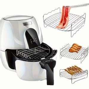 Rejilla de acero inoxidable para vaporera, rejilla redonda para barbacoa, rejilla para asar carne, rejilla de alambre para barbacoa, rejilla vertical para freidora de aire, rejilla para brochetas - Product Image 2