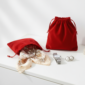 <span class=keywords><strong>Fengcai</strong></span> logotipo personalizado impreso Super suave terciopelo bolsa con cordón para regalo y artesanía - Product Image 3