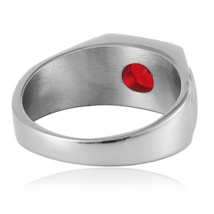 yunnique Men's Stainless Steel Wedding <b>Ring</b> Geometric Shape Prong Setting Crystal Stone Fashion Jewelry - Product Image 3
