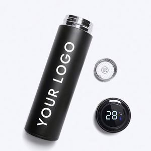 Meilleur prix, logo personnalisé, bouteille d'eau sous vide de 500 ml, vente en gros, thermos intelligent isolé sous vide avec affichage de la température LED - Product Image 2