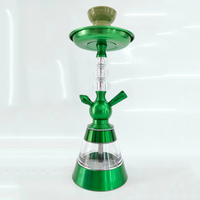 Kit de chicha portable de style arabe en alliage d'aluminium avec base en acrylique, ultra léger, pour voyage, fête, plage