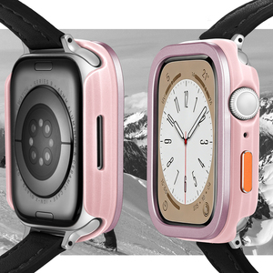 แฟชั่นหรูหราอลูมิเนียมอัลลอยด์สำหรับแอปเปิ้ลวอทช์อัลตร้า 3 ซีรีส์ 11/10/9/8/<span class=keywords><strong>7</strong></span>/SE 49 มม.46 มม.42 มม.45 มม.41 มม.ป้องกันกรณีกันชน - Product Image 3