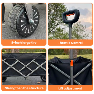 अनुकूलित ओवरसाइज व्हील इलेक्ट्रिक पावर सहायता फोल्डेबल कैंपिंग वैगन आउटडोर मोटर चालित समुद्र तट गाड़ी इलेक्ट्रिक वैगन - Product Image 3