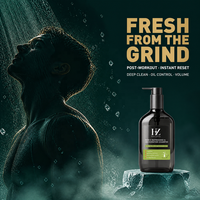 Shampoo liquide rafraîchissant et stimulant pour hommes adultes, 500 ml, contrôle du sébum, nettoyage en profondeur, soin du cuir chevelu, volumisant, glycérine