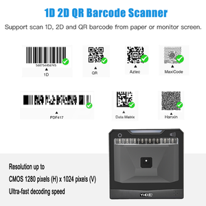 YHDAA Nouveauté OEM ODM Lecteur de codes-barres de bureau omnidirectionnel CMOS 1D 2D QRcdoe à grande fenêtre de numérisation - Product Image 2