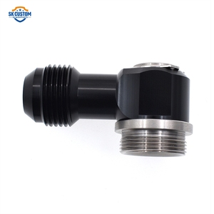 Conector de Aluminio SK CUSTOM para Tanque de Aceite Seco, Conexión Giratoria 12AN ORB a Conexión Banjo Macho 12AN - Product Image 1