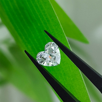 Coupe coeur 3*3 4*4 5.5*5.5 diamants de laboratoire en vrac cvd hpht diamants cultivés en laboratoire forme de coeur def vs taille populaire diamant de laboratoire énorme stock