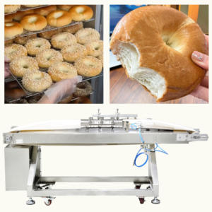 เครื่องทำขนมคิงเค้กและเบเกิลแบบอัตโนมัติ ใช้งานง่าย ผลิตจากสแตนเลส 304 ขนาดเล็ก <span class=keywords><strong>วัตถุดิบ</strong></span>จากข้าวสาลีใหม่ ผลิตได้ปริมาณมาก - Product Image 5