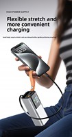 Batterie externe pour ordinateur portable en alliage d'aluminium 20000mAh, sortie Type-C 100W, entrée 65W, GaN avec écran LCD intégré, câble