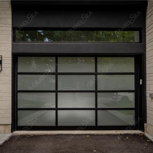 <span class=keywords><strong>Porte</strong></span> <span class=keywords><strong>de</strong></span> <span class=keywords><strong>garage</strong></span> en verre trempé avec cadre en aluminium <span class=keywords><strong>de</strong></span> style moderne, belle <span class=keywords><strong>porte</strong></span> française en verre antivol avec moteur - Product Image 1