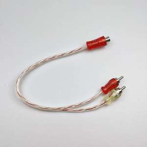 2 Male to 1 Female RCA PVC Car <b>Amplifier</b> Audio Cable Y-Splitter, suitable for car and home theater <b>speakers</b>, nickel-plated bare - Product Image 4