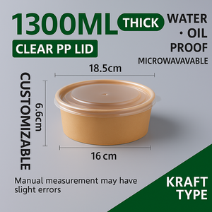 Wholesale Salad <b>Bowl</b> Best Selling Kraft Paper <b>Bowl</b> <b>With</b> <b>Lid</b> OEM Paper Box Fried Rice Fast Food Commercial Box - Product Image 5