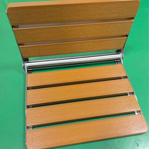 Wall Mounted <b>Folding</b> <b>Stool</b> Plastic Wood 43.5x35x6.5cm Foldable For Elderly Bathroom <b>Shower</b> Use - Product Image 3