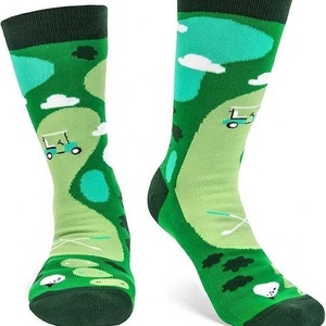 Chaussettes montantes en coton jacquard, décontractées, sportives, tendance, antibactériennes, absorbant la transpiration, pour le golf, le pickleball et la lutte contre les incendies, transfrontalières - Product Image 2