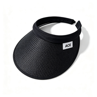 Visiera Parasole da Donna a Tesa Larga, Cappello da Sole Vuoto con Etichetta Tessuta ACE, Visiera Estiva Regolabile per Golf e Spiaggia