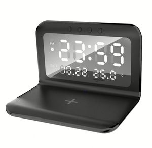 Support de chargeur sans fil 3-en-1 15W avec réveil numérique rapide et chargeur sans fil - Product Image 1