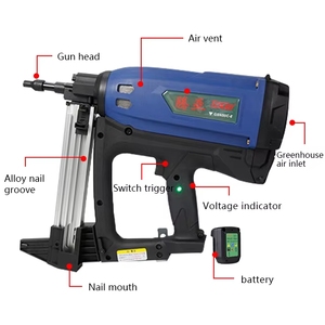 Toua GSN50CE Industrial Grade Cordless Nail Gun High Adjustable Gas Actuated Stainless Steel for Concrete Woodworking Pneumatic - Product Image 6