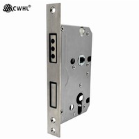 Serrure tubulaire magnétique silencieuse moderne en acier inoxydable, corps de 58x50mm, vis en alliage de zinc pour porte d'appartement ou de villa