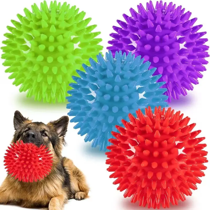 Offre Spéciale élastique balle de Massage Portable LED clignotant rebond pointe soulagement du Stress enfants animal de compagnie Gog jouet dents pour animaux de compagnie jouet à mâcher T