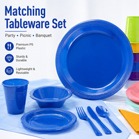 Assiettes Modernes en Plastique Rondes de 7'', 9'' et 10,25'' pour Dîner, Fêtes, Camping et Pique-niques