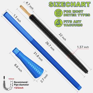 Sealegend 2 pezzi Kit di pulizia per sfiato e asciugatrice spazzola per sottovuoto attacco spazzola per rimozione pelucchi lavatrice e asciugatrice - Product Image 5