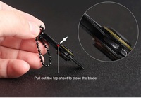 Couteau miniature créatif DIHAO avec fermeture éclair, outil de survie portable pour l'extérieur, outil d'urgence pliable en acier inoxydable, porte-clés EDC