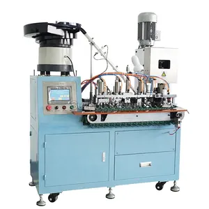 Crimping Machine For Cable Automatic Round Power Cord Cable 3pin Plug Inserting Crimping Machine Euro Standard Plug Riveting Machine