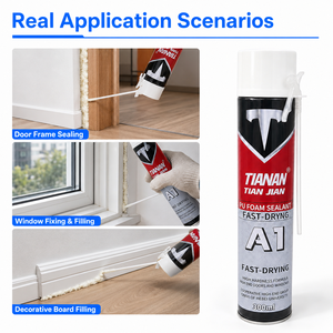 Mastic polyuréthane teinté TIAN JIAN A24 300ml, séchage rapide, adhésif PU monocomposant pour la construction de portes et fenêtres - Product Image 6