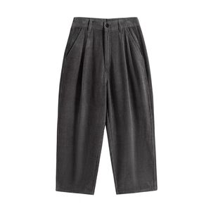 Pantalon large en velours côtelé de 9 pouces pour homme, tendance rétro japonaise, ample et décontracté - Product Image 3