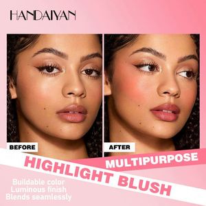 HANDAIYAN Paleta de Maquillaje Multiusos de 6 Colores, Textura Suave Natural, Iluminador en Gel, Polvo, Rubor, Cosméticos Faciales - Product Image 4