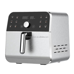 Nouvelles friteuses Airfryers <span class=keywords><strong>Grande</strong></span> <span class=keywords><strong>capacité</strong></span> 6L 8L 9L 10L Friteuse carrée avec deux éléments chauffants Friteuses intelligentes entièrement en acier inoxydable - Product Image 2