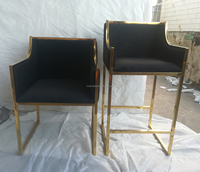 Tabouret de Bar de style européen moderne, comptoir avec dossier haut, en acier inoxydable doré, pour la maison, le Restaurant, la bistrot