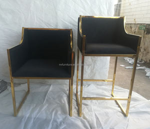 <span class=keywords><strong>Chaise</strong></span> de comptoir en velours, Offres Spéciales pouces, en acier inoxydable, <span class=keywords><strong>chaise</strong></span> de Bar, rembourrage en velours, pour maison et hôtel - Product Image 4