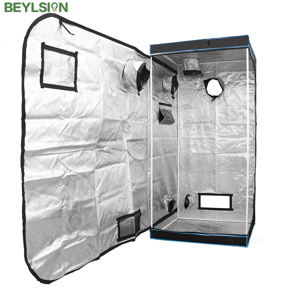10 Uds BEYLSION entrega rápida 90*90*180CM 600D Caja de cultivo habitación oscura de alta calidad con ventana de reloj para tienda de plantas de interior Stock