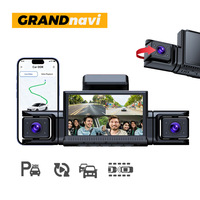 Caméra embarquée Grandnavi 4G LTE Quad 2K avec écran IPS 3x1080P, enregistrement en boucle, garantie 1 an, GPS, surveillance de stationnement et visualisation en direct