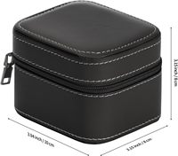 Boîte à montre individuelle en cuir imperméable, petite, pour voyage, avec fermeture éclair portable et coussin amovible, vente en gros
