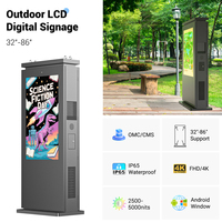Señalización Digital LCD 4K para Exteriores, Personalizable, Doble Pantalla, IP65 Impermeable, a Prueba de Explosiones, con Soporte de Piso Android, para Centros Comerciales y Comercios Minoristas