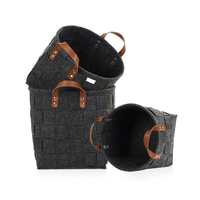 Panier de rangement pliable en feutre tressé fait main, style européen, écologique, durable et très vendu