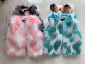 Chaleco de Piel Sintética para Niñas, sin Mangas, Cálido y a la Moda para Invierno, Colorido, Estilo Macaron, Pedido de Muestra - Product Image 2
