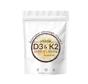 Promo Panas D3+K2 Softgels 5000 IU D3 100 Mcg K2 Suplemen Vitamin untuk Dewasa Mendukung Kesehatan Imun, Jantung, Sendi, Gigi, dan Tulang - Product Image 1