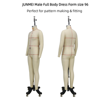 Maniquí de Cuerpo Completo Ajustable sin Cabeza de Fibra de Vidrio Marca Junmei, Talla CN 96 para Hombre, con Base de Metal con Ruedas, para Uso de Sastre