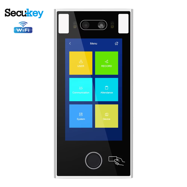 New Arrival 5 Inch Facial Fingerprint Access & Time Recognition Door Access Control System with RFID/NFC SIP Intercom Cloud/WiFi
