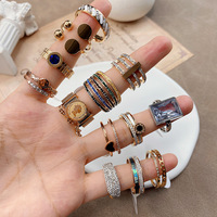 Haute qualité dames designer marque bagues bijoux femmes 18k plaqué or en acier inoxydable luxe lot mixte anneaux en vrac