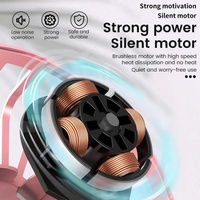 Ventilateur USB électrique rechargeable personnalisable, mini ventilateur de bureau silencieux, ventilateur portatif à flux d'air turbo, moteur sans balais, pour le bureau, les voyages, la voiture