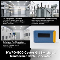 Detector de Descargas Parciales Todo en Uno Haowei HWPD-500 con Pantalla LCD, UHF, TEV, HFCT, AE, AA, Analizador Ultrasónico de Contacto de 20kHz-300kHz